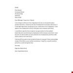 Resignation Letter: Two Weeks Notice for Employment at example document template