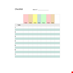 Weekly Format Checklist Template  example document template