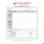 Employee Disciplinary Action Form - Easy to Use Template with Action Plan and Signature example document template