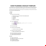 Event Planning Check List Template example document template