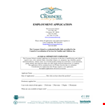 Employment Application Template | Apply for a Job Position example document template