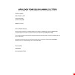 Apology for  order delay sample letter example document template