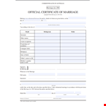 Official Certificate of Marriage Template example document template
