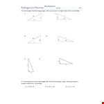 Pythagorean Theorem Guide Worksheet example document template