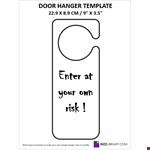 Free printable door hanger template example document template 