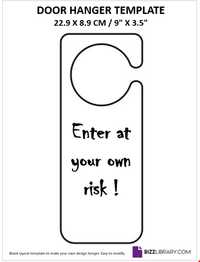 Free printable door hanger template