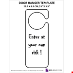 Free printable door hanger template example document template