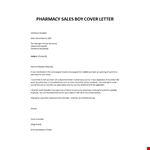 Application letter for a sales boy Pharmacy example document template
