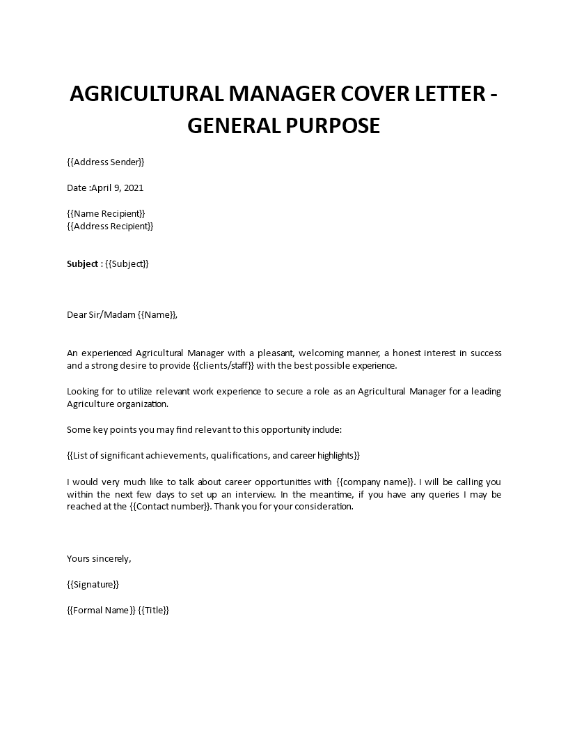 sample of application letter for farm manager