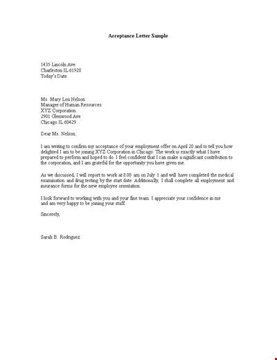 Thank You Letter for Job Offer - Expressing Gratitude to Nelson Corporation