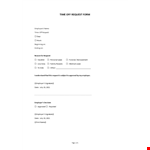 Time Off Request Form example document template