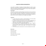 Data Analyst Internship Description example document template