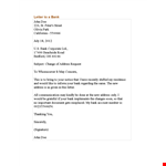 Change of Address Formal Letter Sample example document template