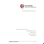 Maintenance Database Template example document template