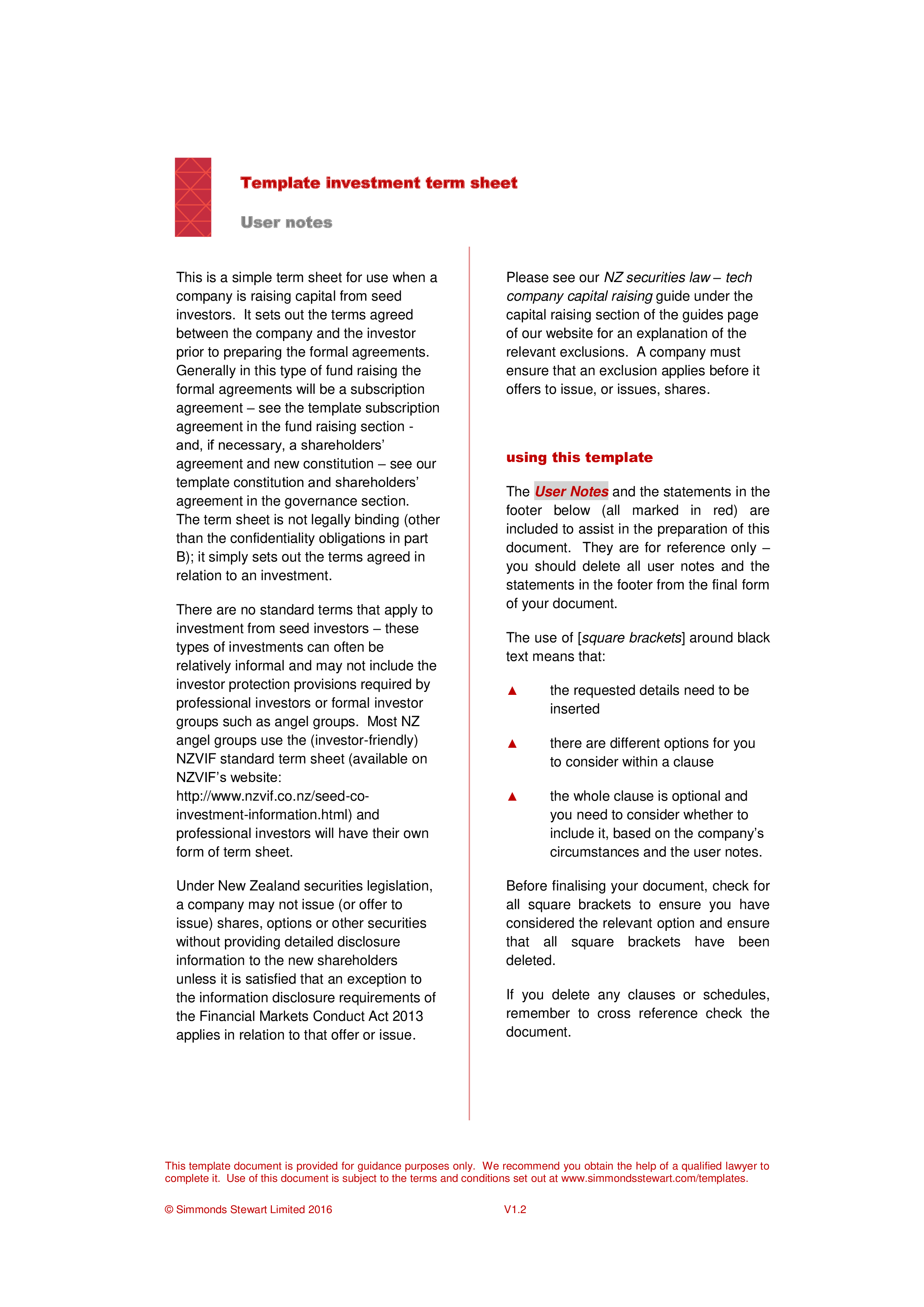 Term Sheet term-sheet