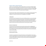 Grant Proposal Template - Sample and Study for Successful Outcome example document template