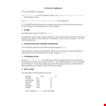 Employment Contract Template for Employers and Employees example document template