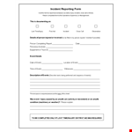 Easy-to-Use Incident Report Template for Any Event and Person | Avoid Injury example document template