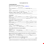 Rental Application Template - Address, Information, Length & Phone example document template