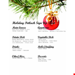 Sign up for the Holiday Potluck with Tamara, Gaspar, and Potato example document template 