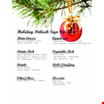 Sign up for the Holiday Potluck with Tamara, Gaspar, and Potato example document template