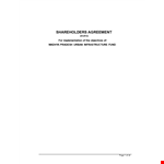 Shareholders Agreement Template: Download PDF for Company Agreement. Parties shall adhere example document template