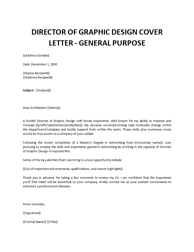 graphic design cover letter example