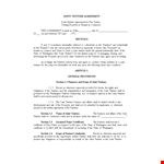 Joint Venture Agreement Template - Partner Up and Expand Your Business Jointly example document template