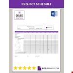 Project Schedule example document template
