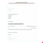Financial Letter of Support - Get the Assistance You Need example document template