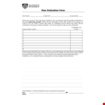 Peer Evaluation Assessment Form example document template