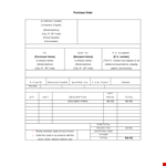 Company Purchase Order Number & Address | Easy Templates example document template