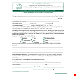 Room Rental Lease Agreement Form | Property Provider | Tenant Housing example document template