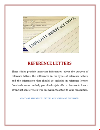 Business Reference Letter Template - Professional Letter for Candidates and Applicants