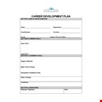 Employee Career Development Plan - Setting Goals and Mapping Out the Path example document template