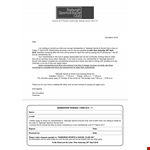 Renewal Membership Application Letter example document template
