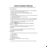 Pre-Event Planning Template example document template