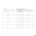 Daily Assignment example document template