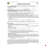 Proof of Residency Letter for Services | Applicant Information | Provider Assistance example document template 