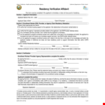 Proof of Residency Letter for Services | Applicant Information | Provider Assistance example document template
