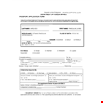 Printable Passport Application - Simplified Process for Passport Application example document template