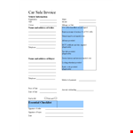 Car Sale Invoice Template - Easily Track, Bill and Sell Vehicles to Buyers with Applicable Details example document template