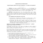 Memorandum of Understanding Template for Insurance between State and Municipality example document template