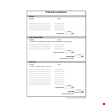 Profit and Loss Statement: Total Income and Description of Amounts example document template 