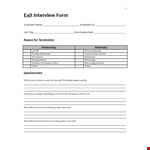 Effective Termination: Employee Exit Interview Template example document template 