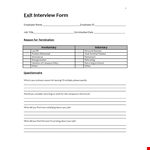 Effective Termination: Employee Exit Interview Template example document template