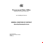 General Conditions Of Cleaning Contract Free Doc Template example document template