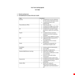 Core Team Meeting Agenda example document template
