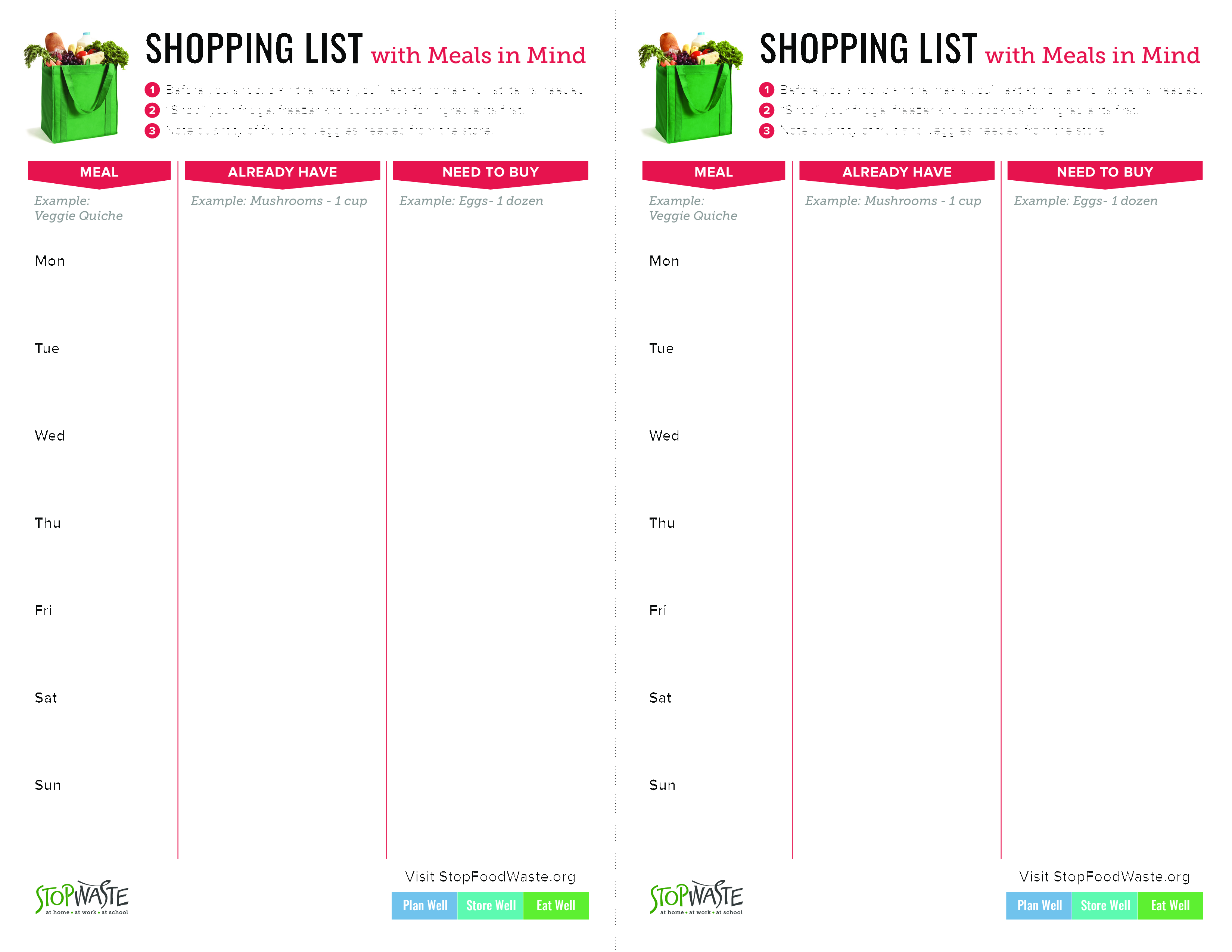 Organized with Our Grocery List Template