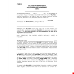 Download Hold Harmless Agreement Template for Village Permits - Protect Yourself as a Seeker example document template